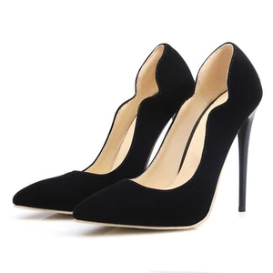 Sexy Stiletto Talla Grande Zapatos de salón Borde Curvo Para hombres Gamuza Rojo LGBTQ Mujer 40-47 - Imagen 1 de 30