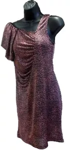Vestido Great Glam EE. UU. Melocotón y Negro Estampado Animal Sin Mangas Talla Grande - Imagen 1 de 2