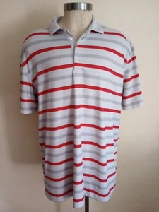 CALLAWAY OPTI-DRI Polo Shirt Men's Size XL Gray Red Striped S/S  Golf - Picture 1 of 8