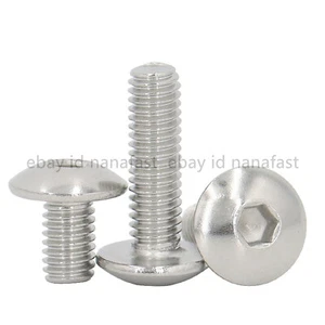 304 Stainless Steel Umbrella Mushroom Shape Hex Socket Bolts Screws M3 M4 M5 M6 - Picture 1 of 12