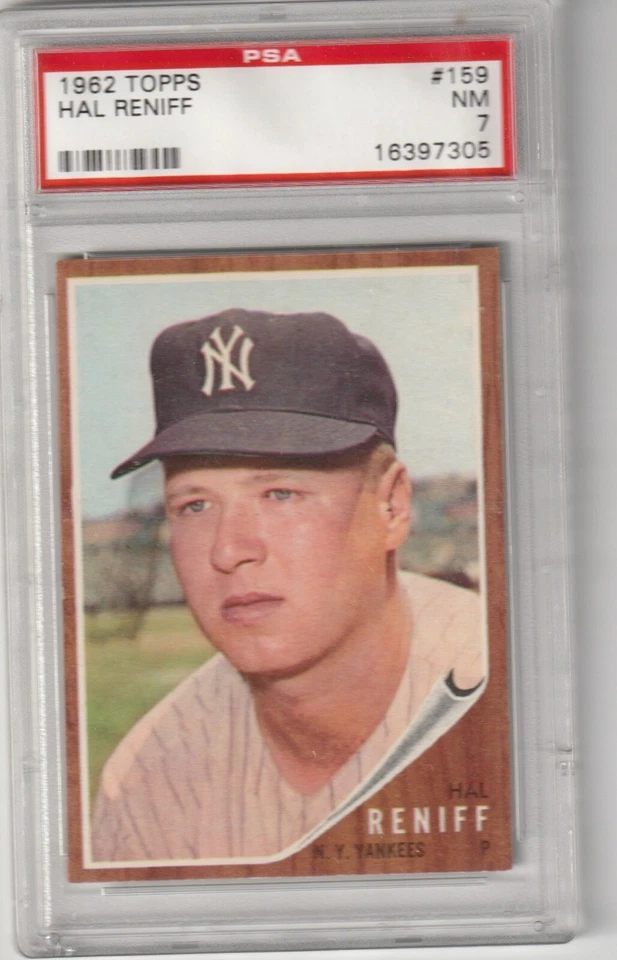 1962 Topps Hal Reniff #159, PSA NM 7 (7305) - Image 1 of 1