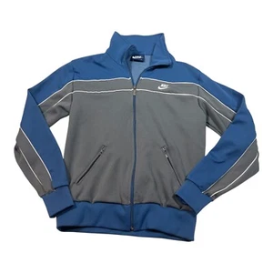 Vintage NIKE Mens Large Blue Tag 90s Gray Blue Colorblock Hip Hop Track Jacket - Picture 1 of 11