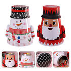 2pcs Christmas Metal Cookie Tins - Santa & Snowman Shape
