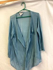 Nanette Lepore blue Open Cardigan womens Size Large - Picture 1 of 8