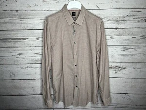 Boss Hugo Boss Herren Burnt Orange Grau Gingham Button Down Hemd Größe XXL 2XL Neu mit Etikett - Bild 1 von 5
