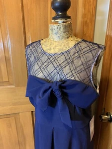 NWT JS Collection Womens SZ 16 Dress Tea Length Sparkle Illusion Bodice MOTB - Picture 1 of 8