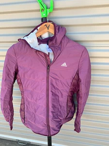 Adidas Purple down athletic puffy hoody - Picture 1 of 2