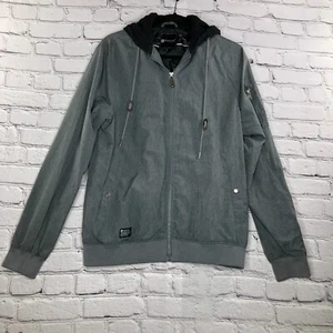 Matix Jacket Coat Men Small Gray Hooded Full Zip Pockets Lined Coat Lightweight - Picture 1 of 17
