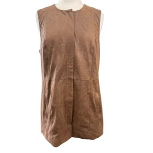 Chico's Faux Suede Vest Size 1/M Brown - Picture 1 of 10