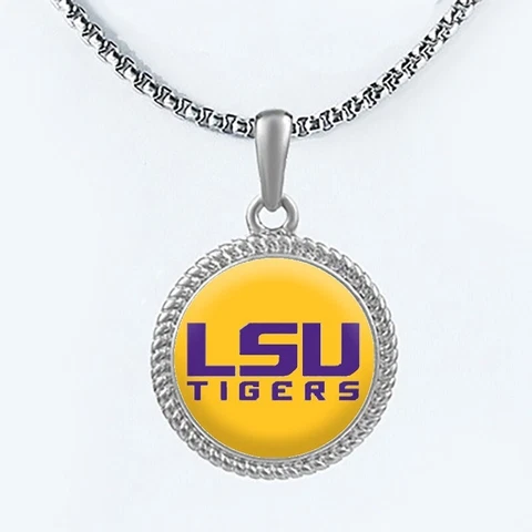 LSU Tigers Mens Womens 20" Lnk Chain Pendant Necklace w Gift Pkg D22 Cover