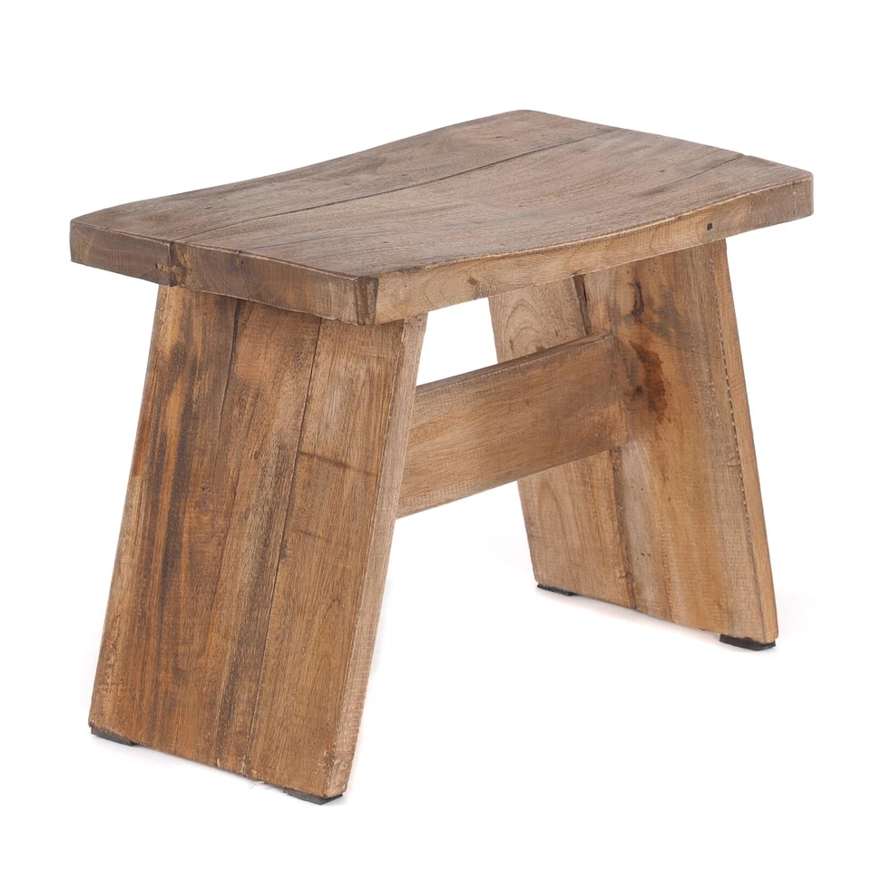 HOLZ HOCKER "SCHEMEL" | 31x40x25 cm, Recyclingholz, natur braun | Sitzbank - Bild 1 von 4