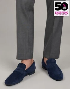 UVP670€ DUNHILL Wildleder Leder Penny Loafer Schuhe US8 UK7 EU41 Made in Italy - Bild 1 von 9