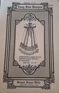 Brown House PATTERN 403 Doll Christening Dress & Slip / 12" - 13" Dolls - Picture 1 of 1