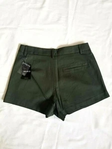 Pantalones Cortos Forever 21 Mujer Pequeños Tejidos Verdes Verano Primavera Bolsillos 12" Largo - Imagen 1 de 5