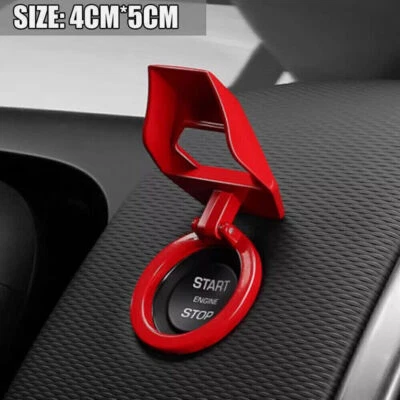 Крышка переключателя кнопки запуска двигателя автомобиля красная отделка аксессуаров для салона автомобиля - Изображение 1 из 4