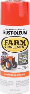 Rust-Oleum 303472 Farm & Implement Spray Paint, 12 oz, Husqvarna Orange, Each - Picture 1 of 2