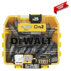 Dewalt 25 X PZ2 Impact Torsion Screwdriver Bits FLEXTORQ Tough Carry Case Pozi* - Picture 1 of 7