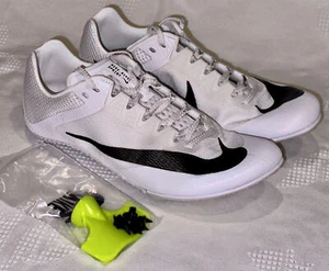 NIKE Zoom Rival Sprint White Black Track Spikes Shoes Mens Sz 6.5 7.5 9 10 12 - Picture 1 of 14