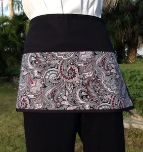 Paisley server waitress half apron 3 pocket restaurant Janet’s Aprons Handmade - Picture 1 of 2