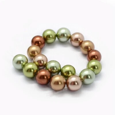 Muschelkernperlen 10 mm Strang/ 17 Stück - Bild 1 von 3