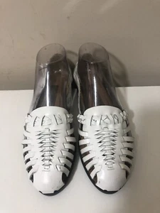 Vintage Predictions Collection White Leather Hurraches Brazil Woman’s Size 8.5 - Picture 1 of 10