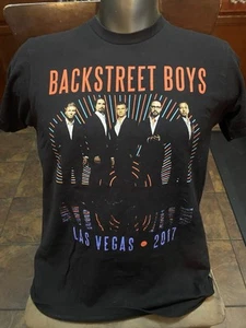 Backstreet Boys Las Vegas 2017 Black Tee T-Shirt Graphic Music Shirt Size M - Picture 1 of 3