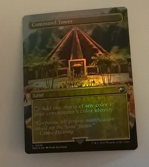 Command Tower Borderless FOIL EX Ixalan Jurassic World Magic the Gathering MTG - Image 1 of 3