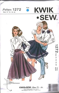 1272 Vintage Kwik Sew SEWING Pattern Misses Square Dancing Skirt Western UNCUT - Picture 1 of 2