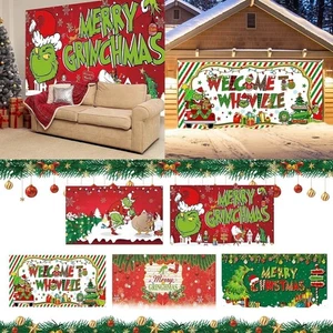 Weihnachten Grinch Garagentor Dekoration Hintergrund Weihnachtsfeier Banner Cove - Bild 1 von 21