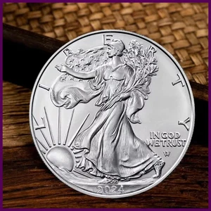 American Statue of Liberty Eagle Münze versilbert Gedenkmünze - Bild 1 von 24