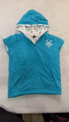 Sudadera con capucha Zoo York azul manga corta con forro estampado de calavera Foto 1 de 4