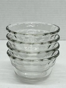 Vintage Pyrex #463 Glas gewellter Rand Puddingbecher dickes Glas 175 ml 4er Set - Bild 1 von 6