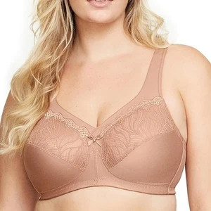 GLAMORISE Plus Size MagicLift Natural Support Bra Wirefree CAFÉ 44DD - Picture 1 of 7