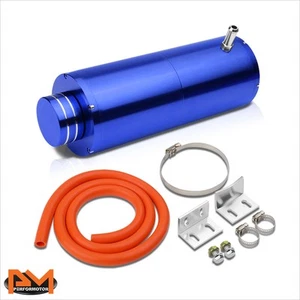 8.5"X3" 3/8" Hose Aluminum Coolant Recovery Overflow Oil Catch Tank/Can Blue - Picture 1 of 6