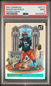 2021 Donruss Downtown Baker Mayfield Downtown stampa corta PSA 9 Cleveland Browns - Foto 1 di 2