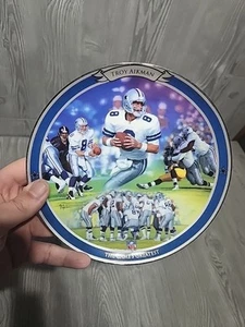 Bradford Exchange Dallas Cowboy Troy Aikman NFL The Games Greatest Plate Decor - Bild 1 von 6