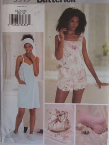 BUTTERICK 3349 MS Towel Wrap Slippers Camisole Shorts Wrap Bag PATTERN 18-20-22 - Picture 1 of 3