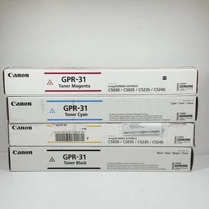 Genuine OEM Factory Canon GPR-31 Toner Set Black Cyan Magenta Yellow CMYK GPR31 - Picture 1 of 3
