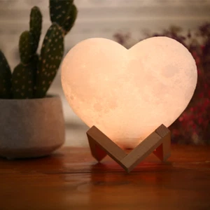 15cm LED Mond Lampe HerzformTouch Sensor Mondlicht Kinder Nachtlicht 3D Licht DE - Bild 1 von 12