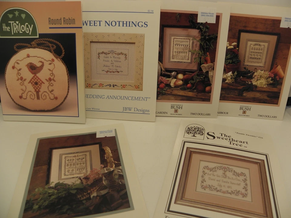 Set of 6 Misc. Cross-Stitch Pattern Booklets 4" x 5" - Image 1 of 1