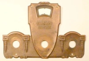 vintage * CROSLEY SHOWBOX CONSOLE RADIO part:  BRASS FACEPLATE w/ ORIG SCREWS - Picture 1 of 2