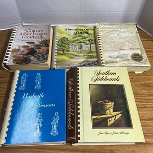 Lots of 5 VTG Junior League Cookbooks Comb Local - Picture 1 of 2