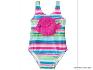 NEW GYMBOREE Striped Fish One Piece Swimsuit Swimwear SIZES 3T 4T - Picture 1 of 2
