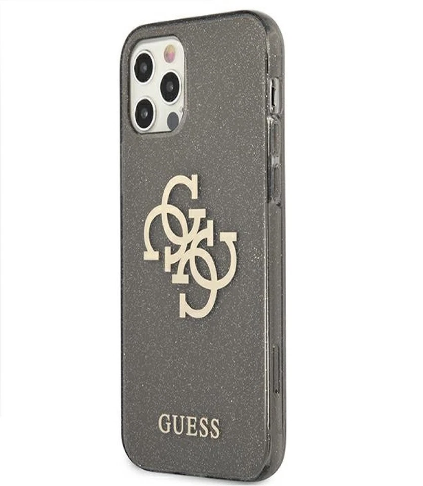 Guess Custodia Rigida 4G Brillantini Big Logo Nero per IPHONE 12/12 Pro 6,1 " - Immagine 1 di 1