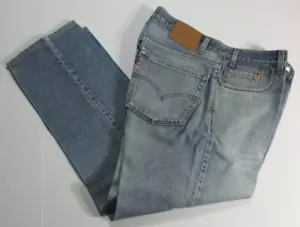 Pantalones de mezclilla Levi's 505-4891 ajuste 36 x 30 hechos en EE. UU. etiqueta 38 x 32 dobladillos deshilachados almidonados - Imagen 1 de 12