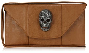 ABENDTASCHE HANDTASCHE CLUTCH FLACH SKULL TOTENKOPF - Bild 1 von 12