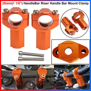 28mm(1 1/8") HandleBar Risers Bar Mounts Clamps For 530 EXC 450 EXC-F 350 XCF-W - Picture 1 of 14