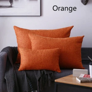 2 Pcs Solid Color Cushion Cover Pillow Case Solid Color Large Sofa Car Bed Decor - Picture 1 of 24