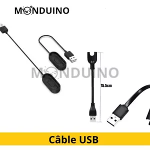 Chargeur Adaptateur Câble USB pour Xiaomi Mi Band 3 ou 4 Bracelet Noir - Photo 1 sur 2