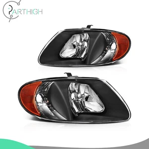 For 2001-2007 Dodge Grand Caravan Headlights Assembly Black Headlamps Light Pair - Picture 1 of 7